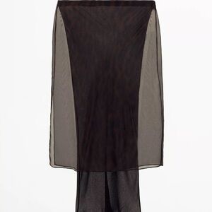 Zara Black Sheer Pencil Skirt